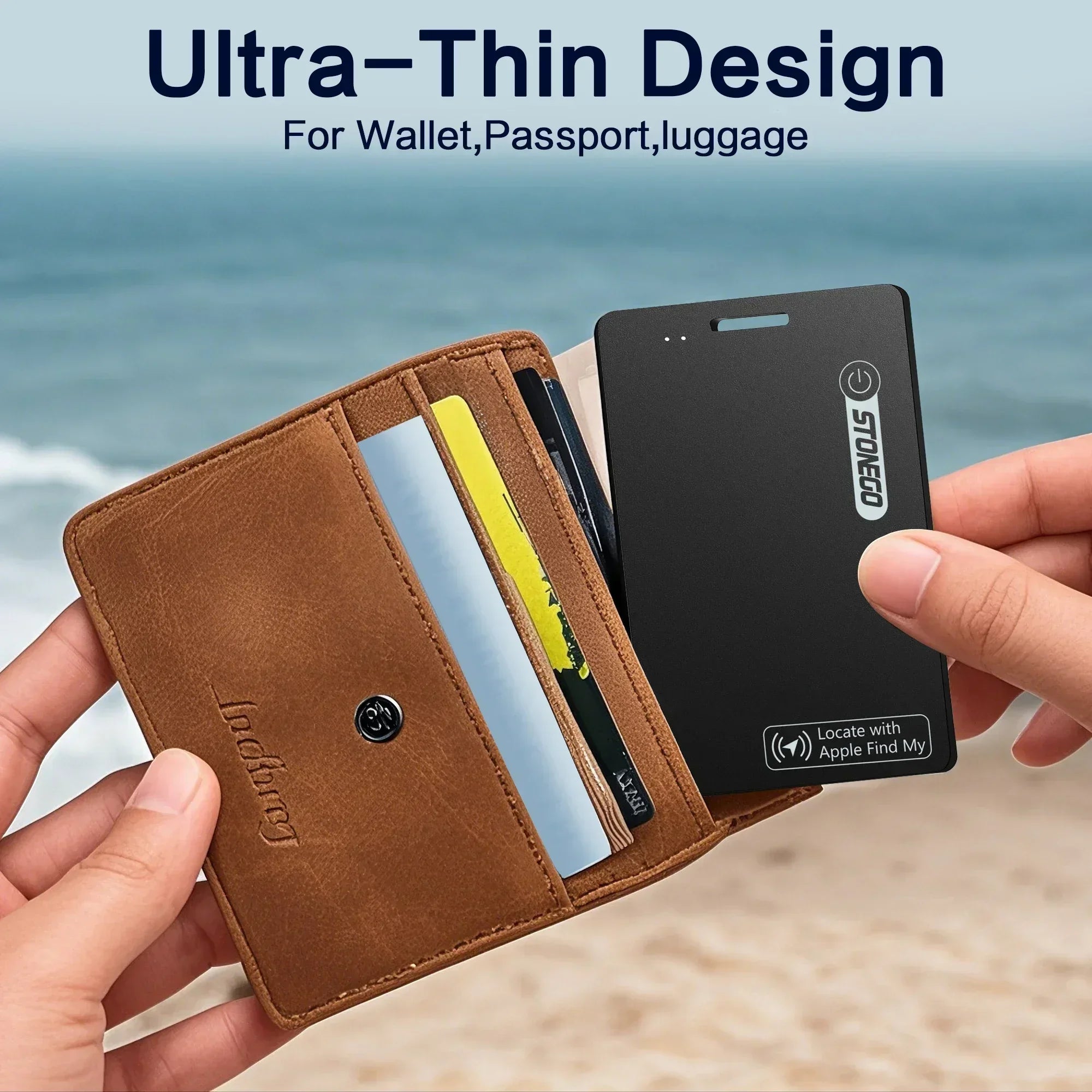 Ultra-Thin Bluetooth Wallet Tracker with Location Tracking - Smarsty