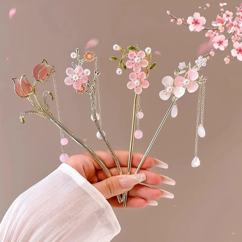 Vintage Chinese Style Flower Hairpin for Women - Smarsty