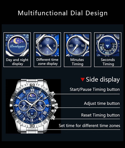 POEDAGAR Luxury Waterproof Quartz Sports Watch for Men - Smarsty
