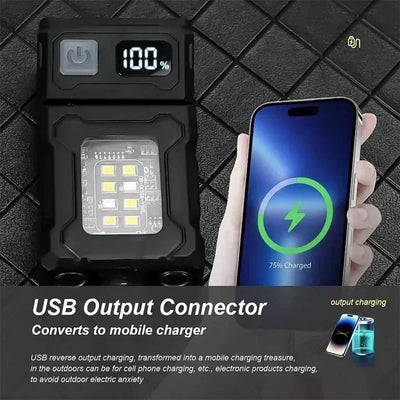 2/1Pcs Portable Flashlight Super Bright MINI USB Rechargeable LED Tail MagnetTorch with COB Emergency Light for Camping Hiking by Smarsty