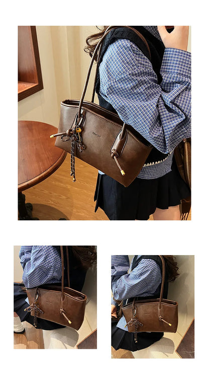 PU Leather Shoulder Bag For Women Versatile Crossbody Tote - Smarsty