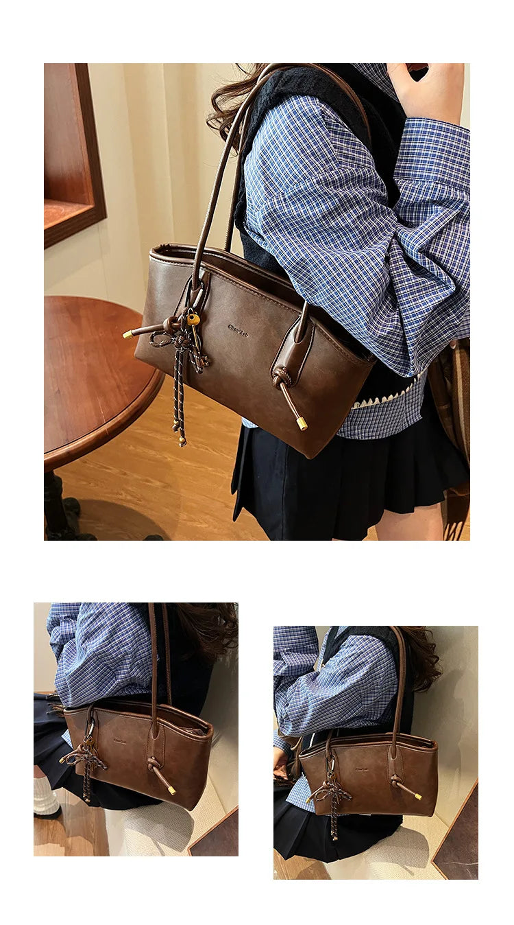 PU Leather Shoulder Bag For Women Versatile Crossbody Tote - Smarsty