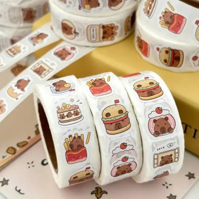 500 stickers capybara roll stickers high value cute cartoon decorative stickers sealing stickers - Smarsty