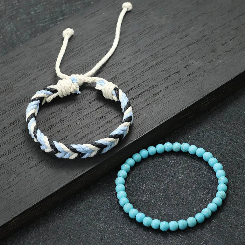 Natural Coconut Husk Wood Bracelet Set for Men - Smarsty