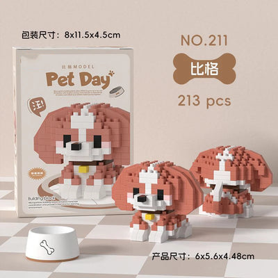 Animal Small Particle Dog Cat  Mini Building Blocks DIY Assembly Brick Sets Educational Toys for Kid 10 To 12 Year Birthday Gift - Smarsty