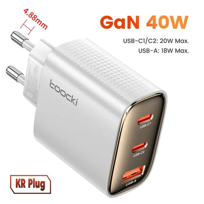 40W GaN USB C Travel Charger Fast Charge for Phones - Smarsty