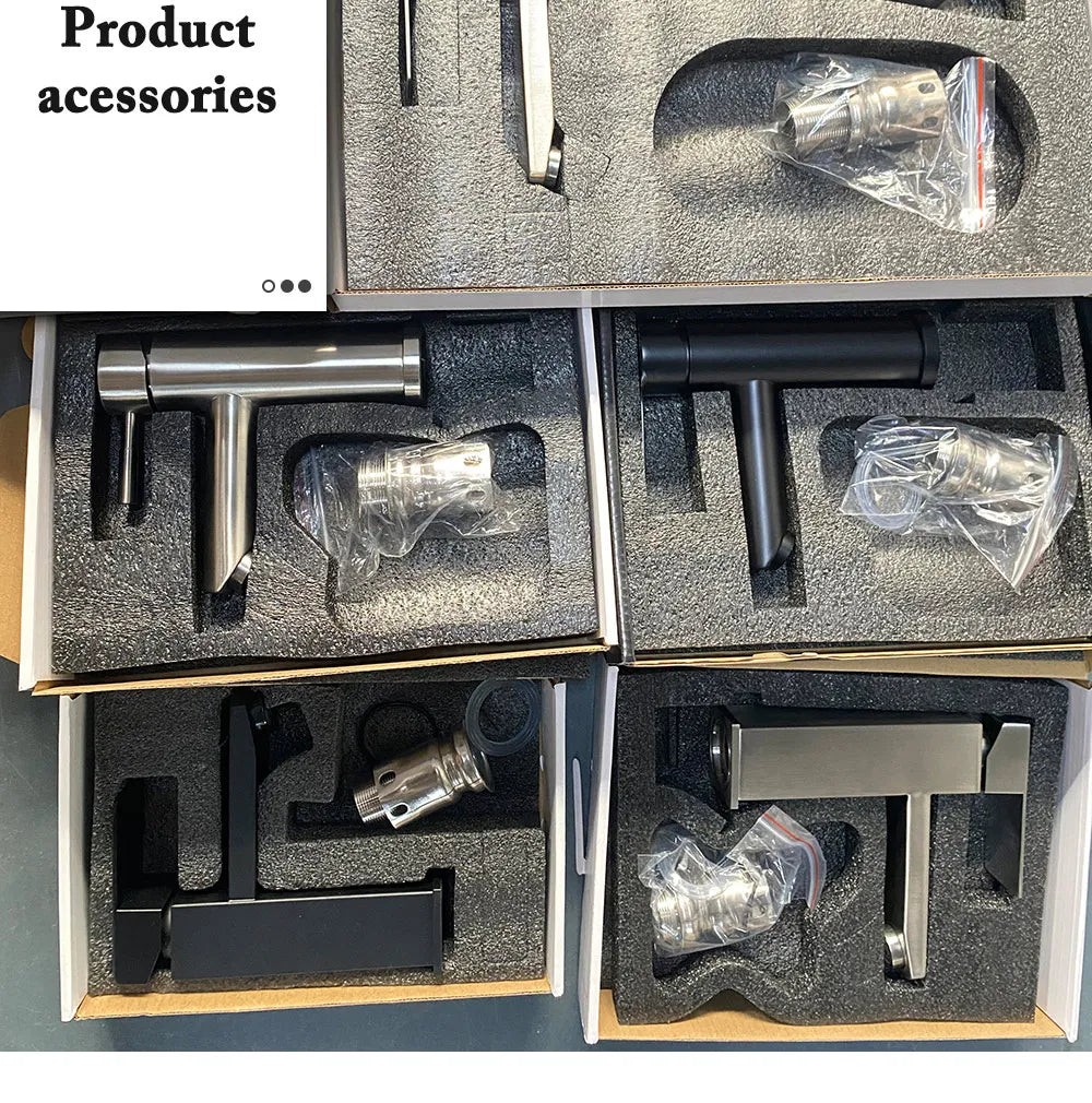 Black Square Bathroom Faucet Hot and Cold Mixer - Smarsty