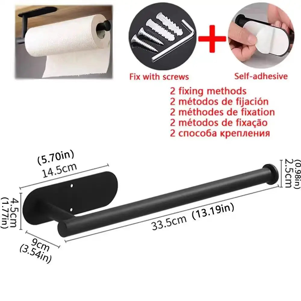 Adhesive Stainless Steel Paper Towel Holder for Easy Storage - Smarsty