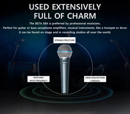 Metal Beta 58A Supercardioid Dynamic Microphone for Karaoke - Smarsty