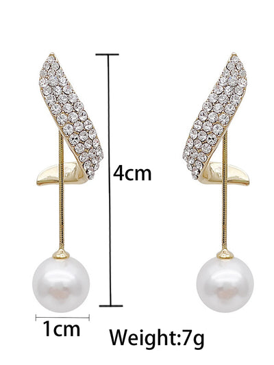 Two Piece Pearl Tassel Earrings For Women Elegant Gift - Smarsty