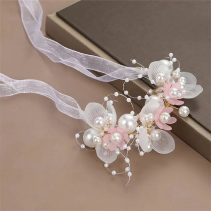 Bohemian Pearl Flower Headband For Girls Wedding Bridal - Smarsty