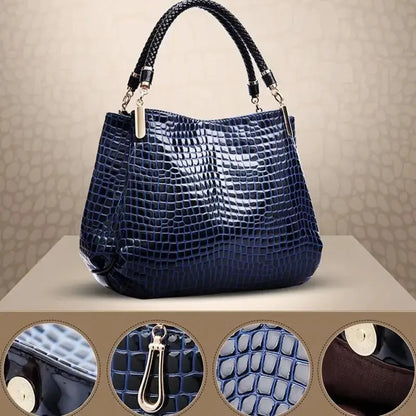 Large Capacity Women's Tote Bag Crocodile Print Everyday - Smarsty