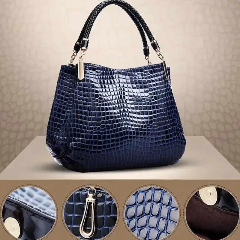 Large Capacity Women's Tote Bag Crocodile Print Everyday - Smarsty