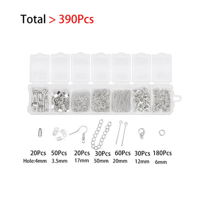 Bulk Jewelry Findings Kit 400Pcs Lobster Clasps Beads - Smarsty