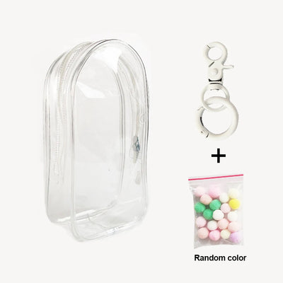 Colorful Transparent Protector Case Organizer Box for 17cm Labubu V3 Dolls Outdoor Display Bag With Keychain Doll Accessories by Smarsty