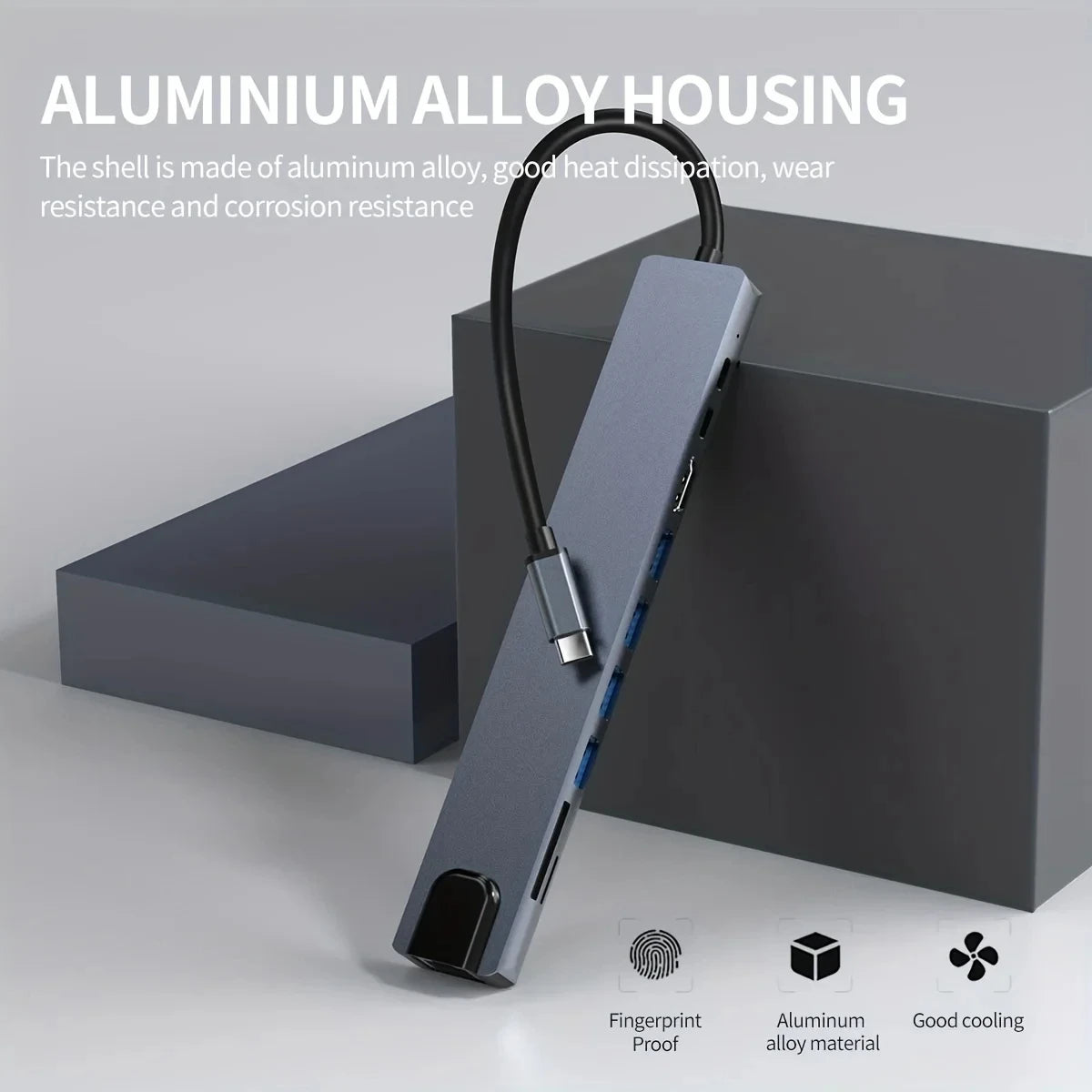 10 in 1 USB C HUB 4K30Hz Docking Station Type C to HDTV-Compatible RJ45 Ethernet PD100W for MacBook iPad Huawei Sumsang Phone