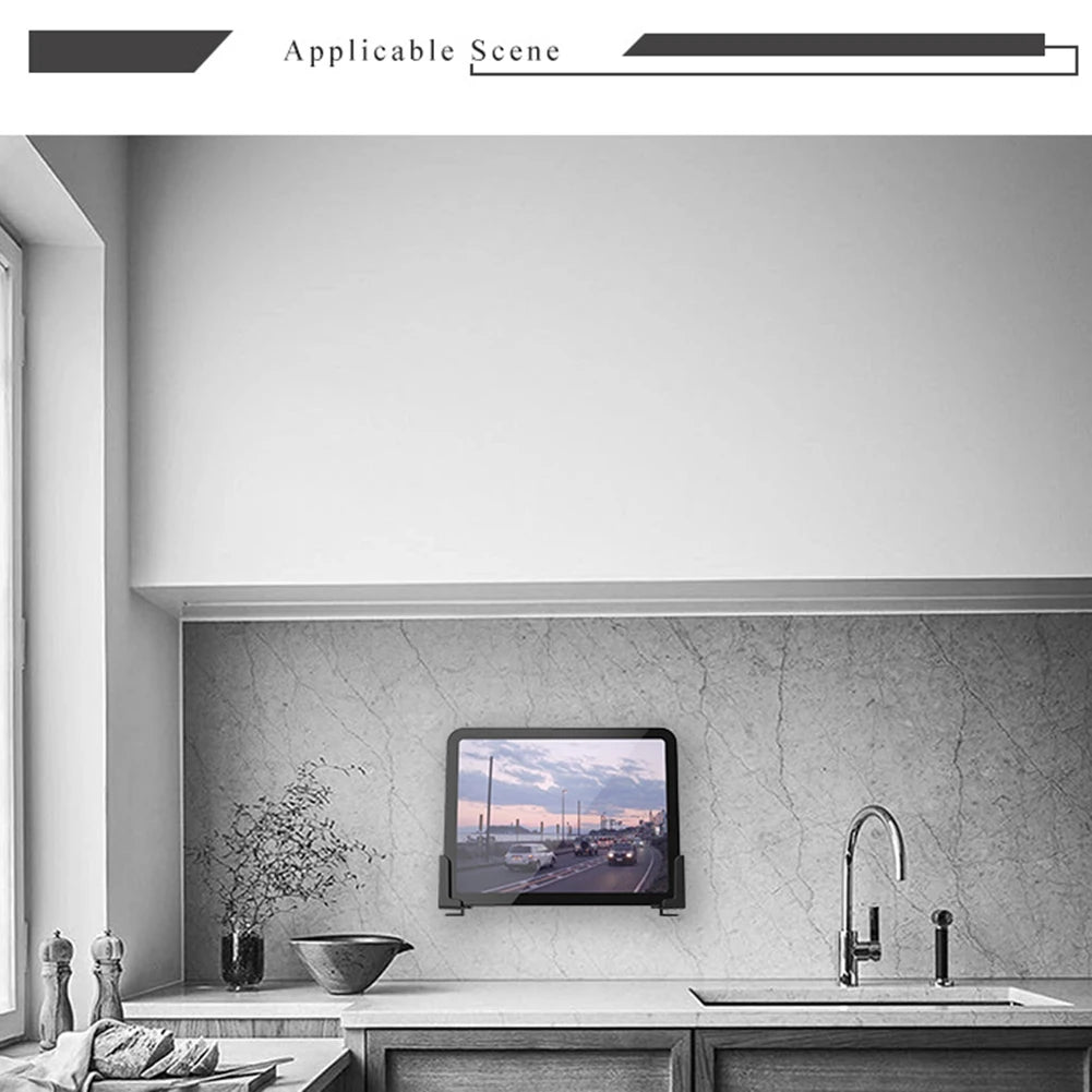 2pcs Adjustable Wall Mount Tablet Holder Universal Phone Frame Stand Bracket Bedroom Storage Support Rack