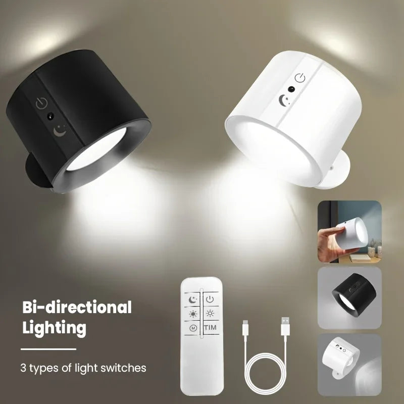 Modern Magnetic LED Wall Lamp with Remote Control - Smarsty
