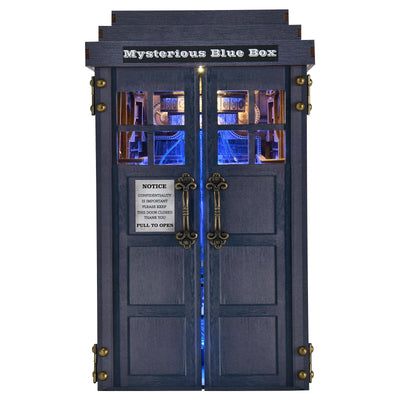 Book Nook Kit Mysterious Telephone Booth DIY Wooden Puzzle Handmade Bookshelf Dollhouse Model Bookend Building Home Decoration - Smarsty