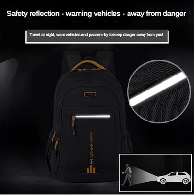 Men's Backpacks Oxford Waterproof Rucksack Business Computer Bag Casual Travel Backpack Senior High School Student Schoolbag - Smarsty
