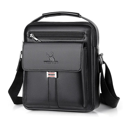 Mens Crossbody Bag Waterproof PU Leather Large Capacity - Smarsty