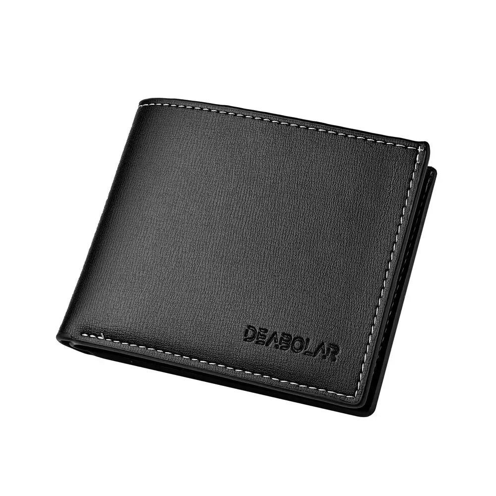 Leather Men Short Wallet Thin Style Folding Young Men Credit Card Holder Wallet - Smarsty