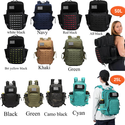 25L/50L Tactical Backpack Bag Hunting MOLLE Backpack GYM For Men EDC Outdoor Hiking Rucksack Witch 2 Bottle Holders - Smarsty