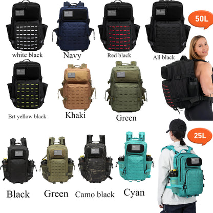 25L/50L Tactical Backpack Bag Hunting MOLLE Backpack GYM For Men EDC Outdoor Hiking Rucksack Witch 2 Bottle Holders - Smarsty