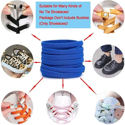 Classic Elastic Shoelaces Flat Sneakers Shoe Laces 7mm Width Shoelace for Kids Adults Shoe Lace Accessories Shoestring Fashion - Smarsty