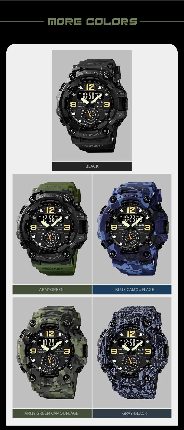 Skmei 1637 Waterproof Sport Wristwatch with Dual Movement - Smarsty