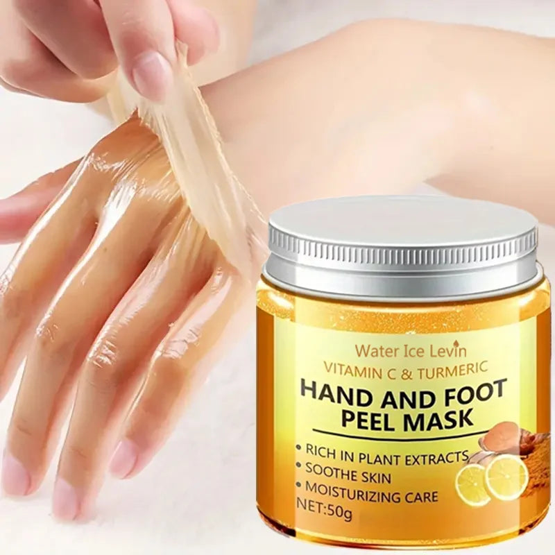 Vitamin c and turmeric hand wax mask for hands and feet, smoothing skin, gently cleansing hand mask, illuminating hand skin - Smarsty