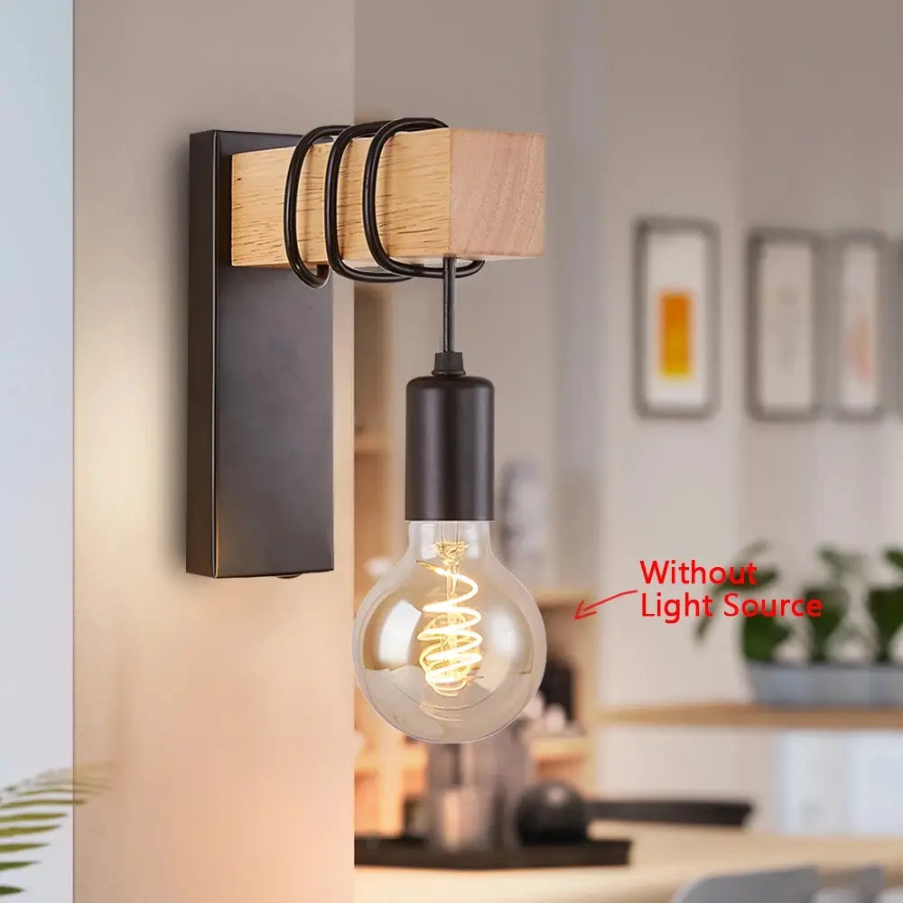 Retro Wood LED Wall Lamp for Stylish Home Decor - Smarsty