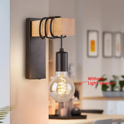 Retro Wood LED Wall Lamp for Stylish Home Decor - Smarsty