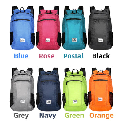 18L Portable Foldable Backpack Folding Mountaineering Bag Ultralight Outdoor Climbing Cycling Travel Knapsack Hiking Daypack by Smarsty
