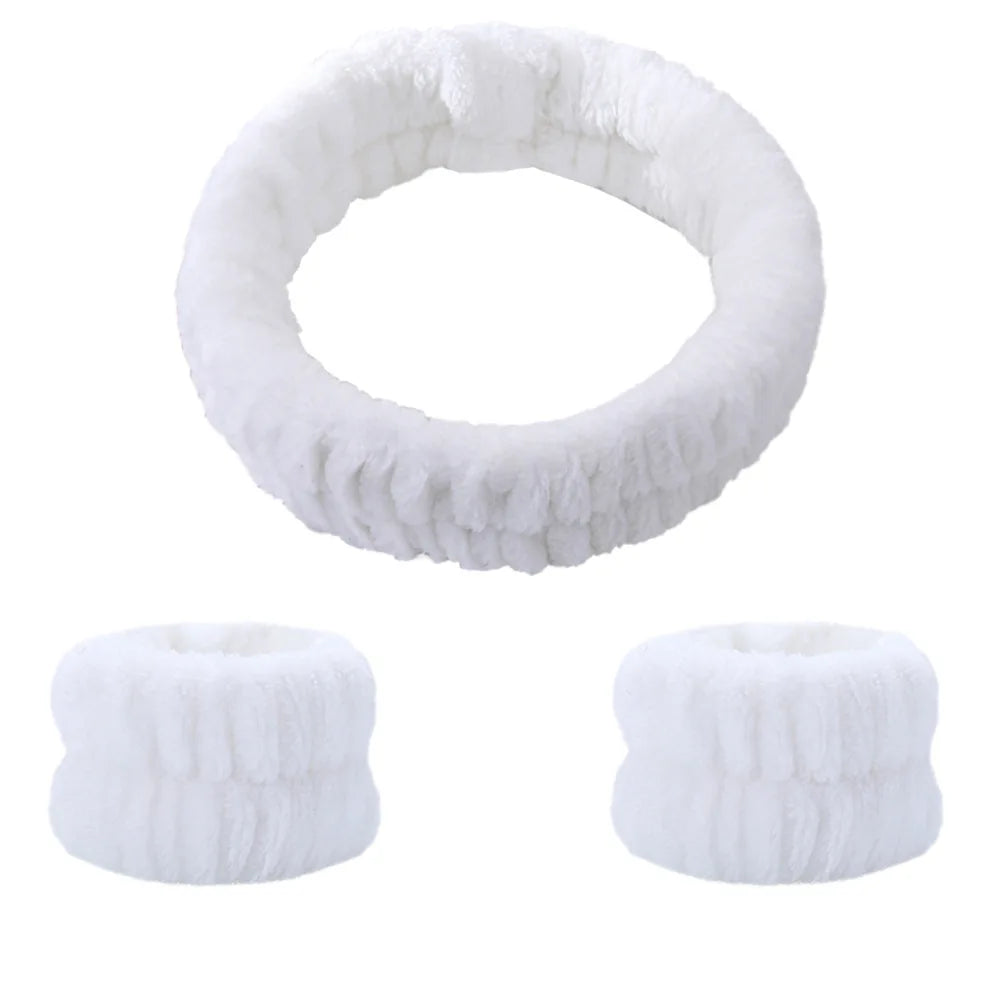 Absorbent Waterproof Face Wash Wristbands And Headband Set - Smarsty