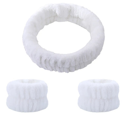 Absorbent Waterproof Face Wash Wristbands And Headband Set - Smarsty