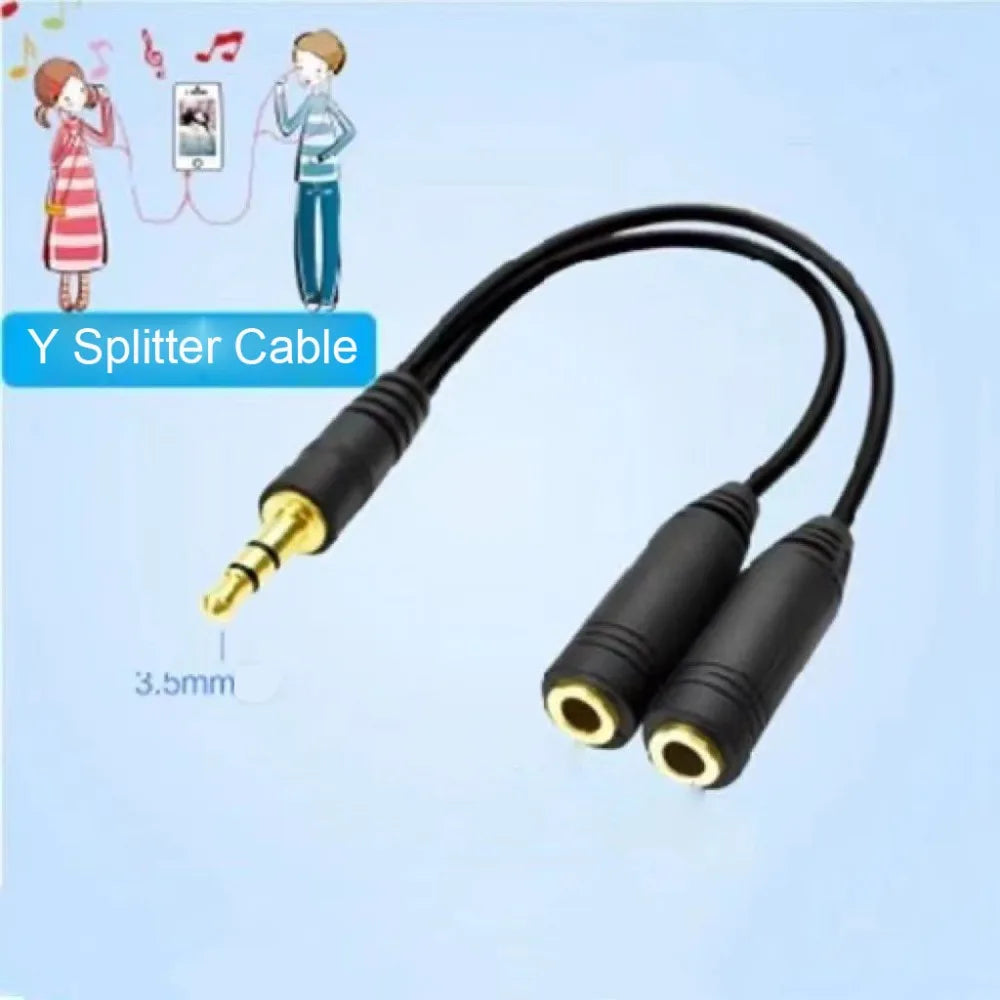 Dual Female Audio Cable Y Splitter For Headphones - Smarsty
