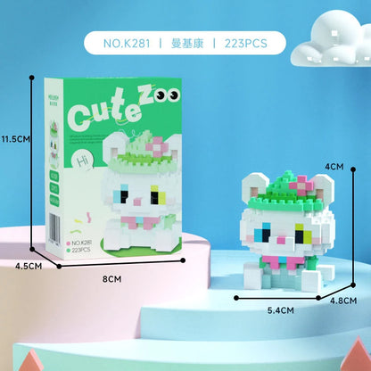 Animal Small Particle Dog Cat  Mini Building Blocks DIY Assembly Brick Sets Educational Toys for Kid 10 To 12 Year Birthday Gift