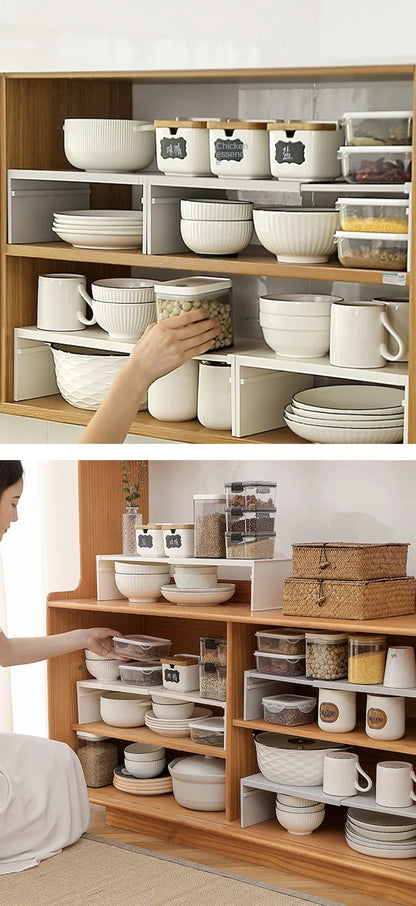 Kitchen Cupboard Organizer Retractable Cabinet Shelf Seasoning Bottle Spice Rack Dish Shelf Kitchen Accessories Storage Rack