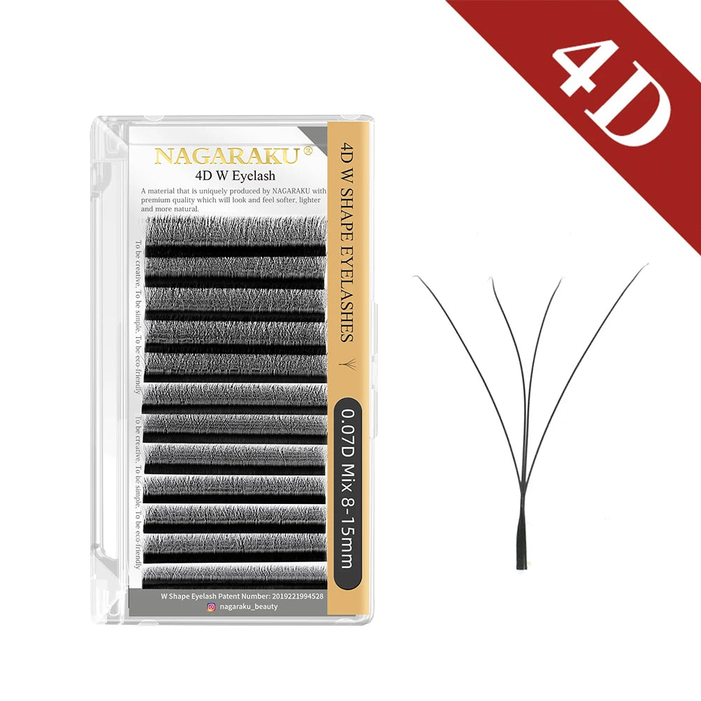 NAGARAKU 3D W Shape Premade Fans Eyelash Extensions - Smarsty