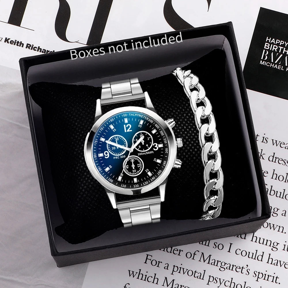Men's Business Quartz Watch with Stainless Steel Band - Smarsty
