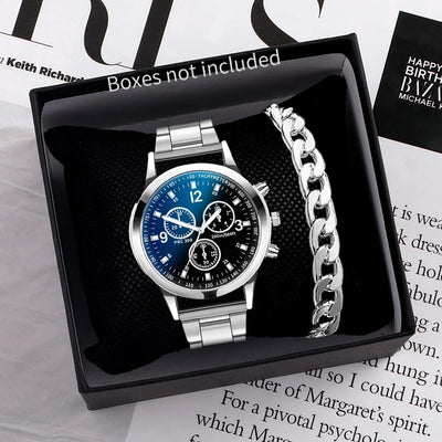 Men's Business Quartz Watch with Stainless Steel Band - Smarsty