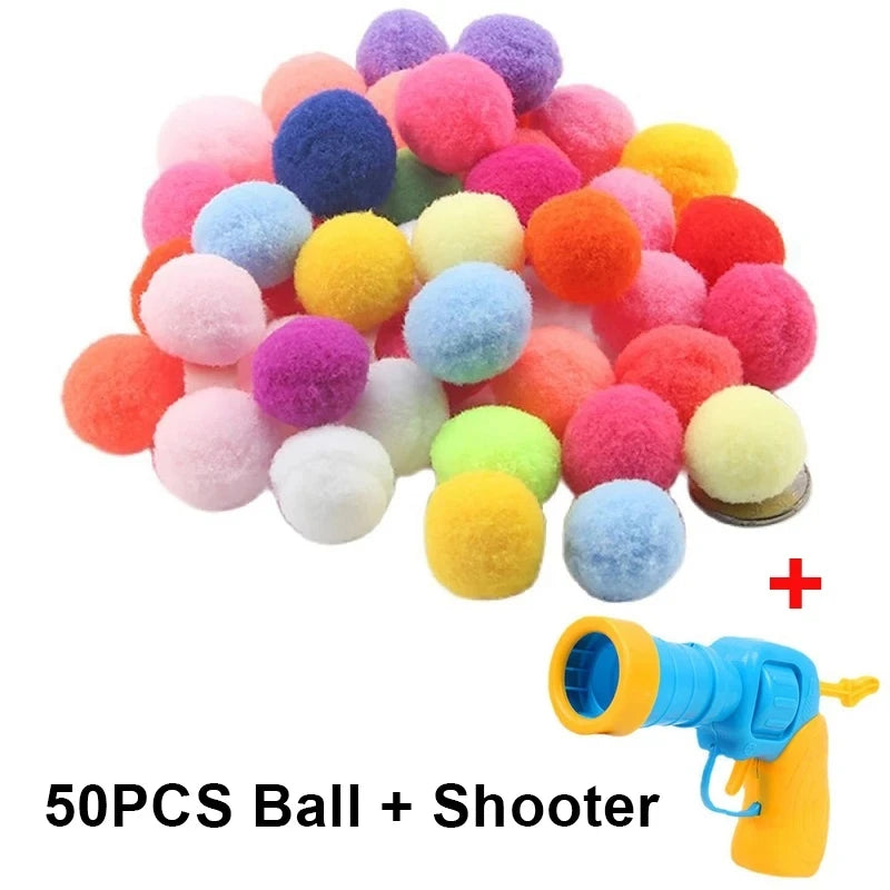 Interactive Cat Toy Shooting Gun with Plush Balls - Smarsty