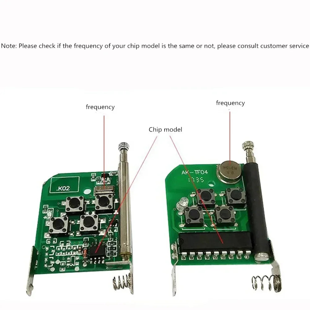 433MHz Keychain Remote Control for Garage Door Cloning - Smarsty