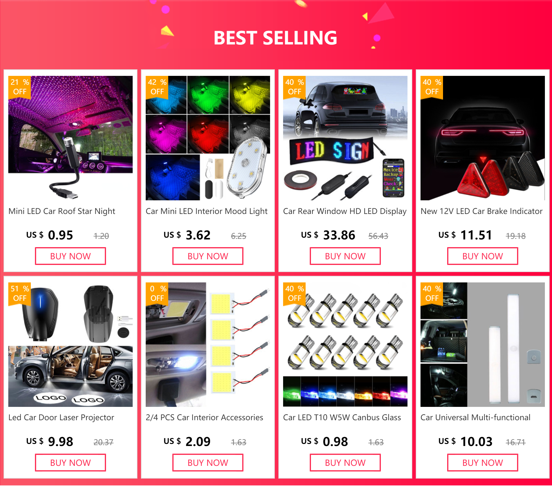 Mini LED Car Roof Star Night Light Projector Atmosphere Galaxy Lamp USB Decorative Adjustable for Auto Roof Room Ceiling Decor - Smarsty