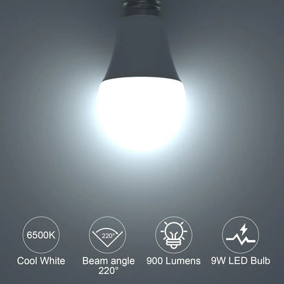 12PCS A19 LED Light Bulb 9W E26 Base LED Bulb 3000K 6500K Warm/Cool White Non Dimmable 900LM for Bedroom Living Room Kitchen