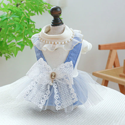 Breathable White Dog Wedding Dress for Spring Summer - Smarsty