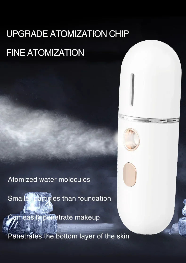 Mini Portable Humidifier Nano Mister Facial Steamer for Hydrated Skin - Smarsty