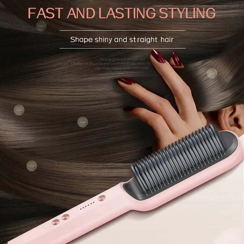 KSKIN 2 in 1 Hair Straightener Brush for Smooth Styling - Smarsty
