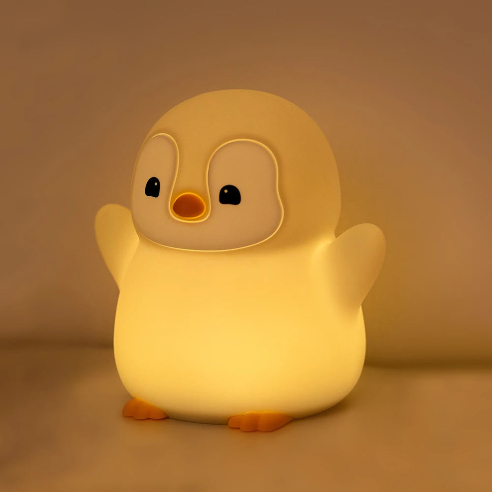 Cute Penguin Night Light Rechargeable Silicone Lamp for Kids - Smarsty